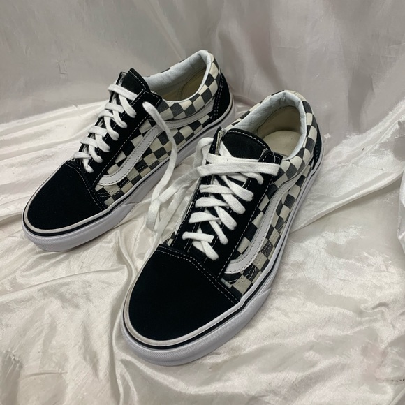 Vans Black and White Checkered Athletic Shoes - Picture 1 of 6